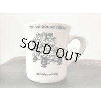 SOLDOUT！！　ORIGINALマグカップ/　GREEN HOUSE COFFEE / 白 / 豆積載ジープ柄