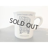 SOLDOUT!!　　ORIGINALマグカップ/　GREEN HOUSE COFFEE / 生成色のような白色 / 豆積載トラック柄